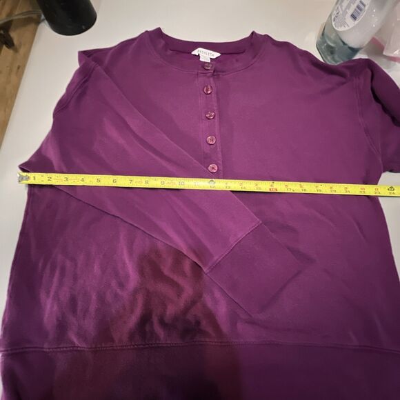 Athleta  V Neck Sweatshirt Dark Purple Womens Size Large - Picture 4 of 9